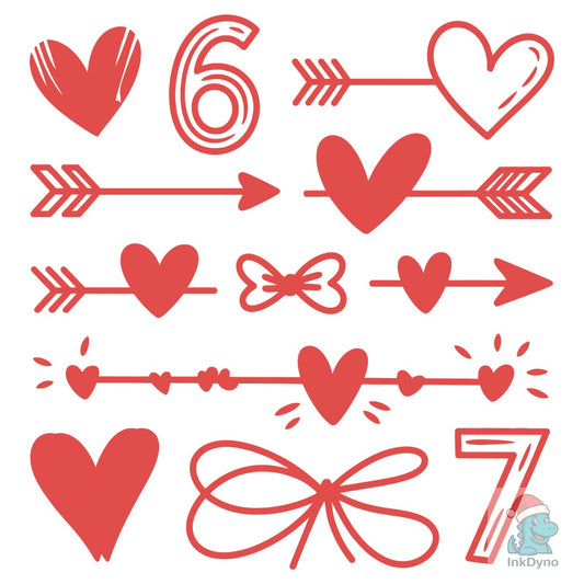 Cute 67 Birthday Hearts - DTF Transfer