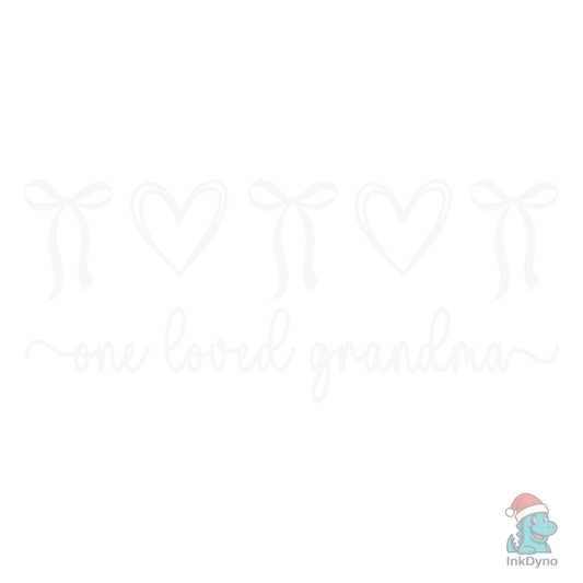 One Love Grandma Valentine Bow Heart - DTF Transfer