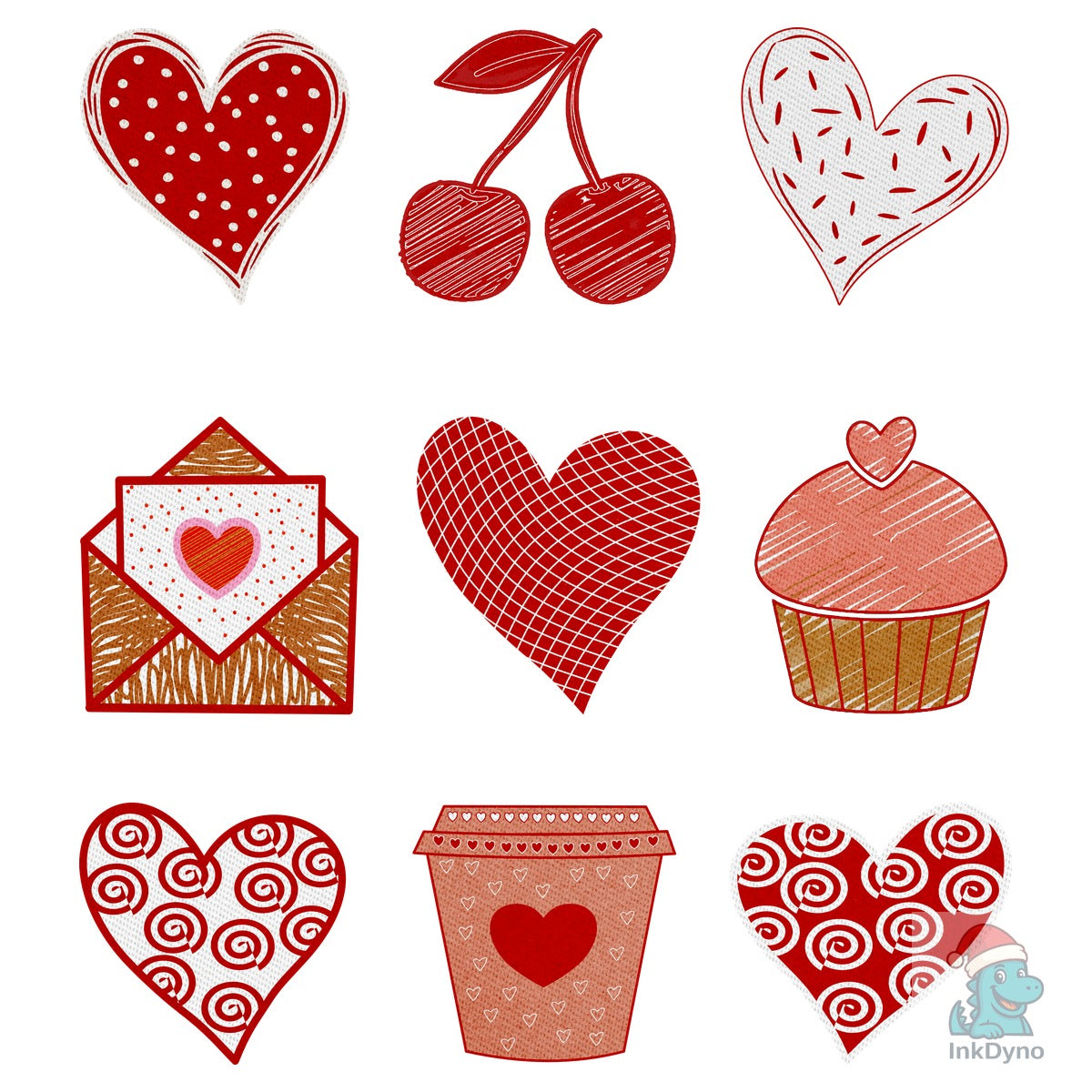 Valentine Love Icons T-Shirt Design