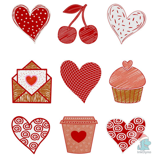 Valentine Love Icons T-Shirt Design - DTF Transfer