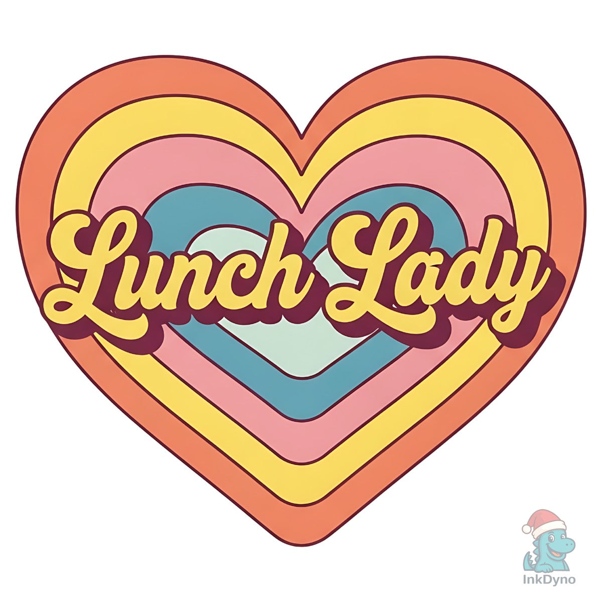 Lunch Lady Rainbow Heart