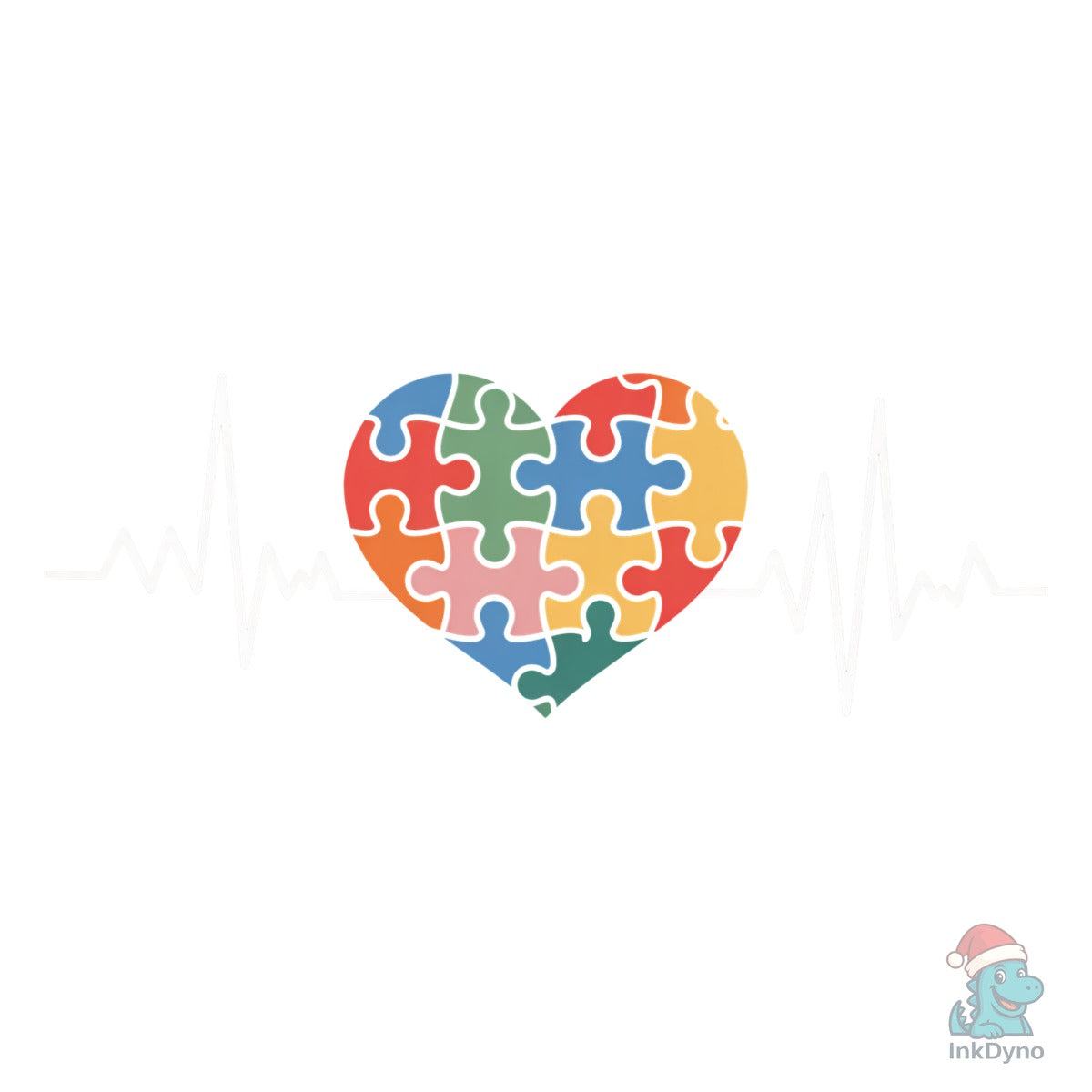 Autism Heartbeat Puzzle Heart ECG
