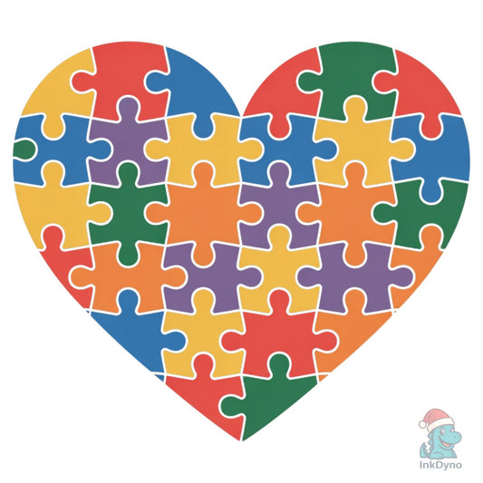 Autism Puzzle Heart Illustration - DTF Transfer