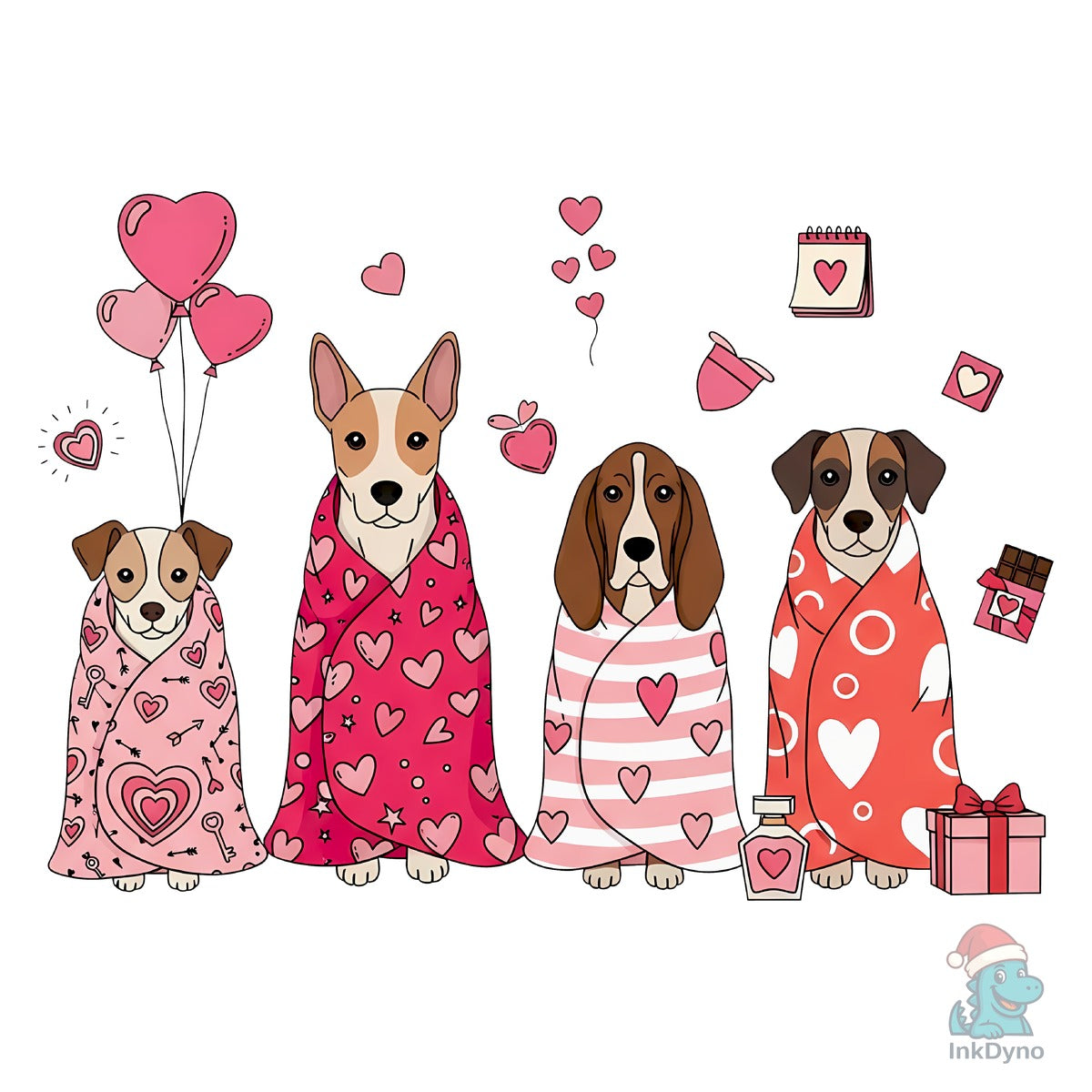 Cute Dogs Love Valentine's Day T-Shirt