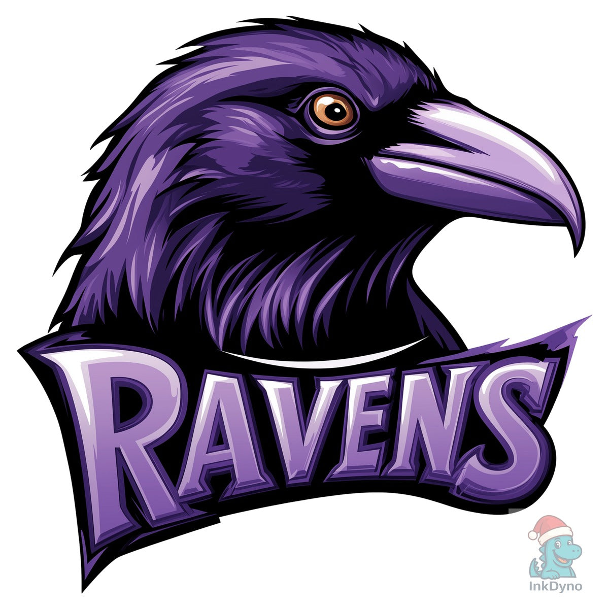 Ravens Purple Sport Mascot Game Day