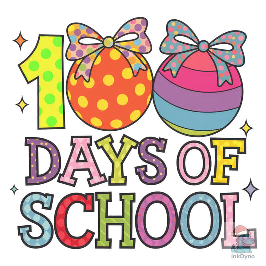 Colorful Coquette 100 Days of School - DTF Transfer
