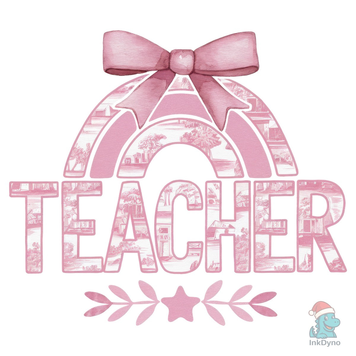 Coquette Toile Bow Teacher Rainbow