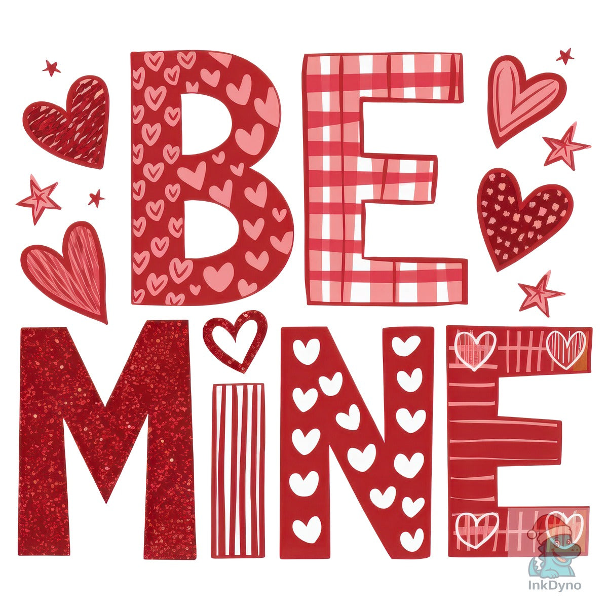 Retro Be Mine Love Hearts