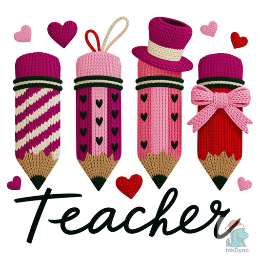 Faux Yarn Pencil Teacher Sublimation - DTF Transfer