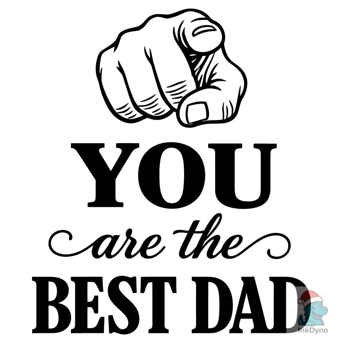 Pointing Hand Best Dad Typography