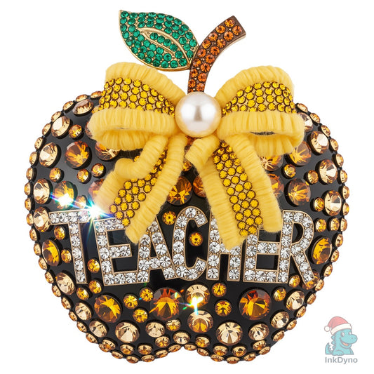 Rhinestone Apple Diamond Teacher School - DTF Transfer