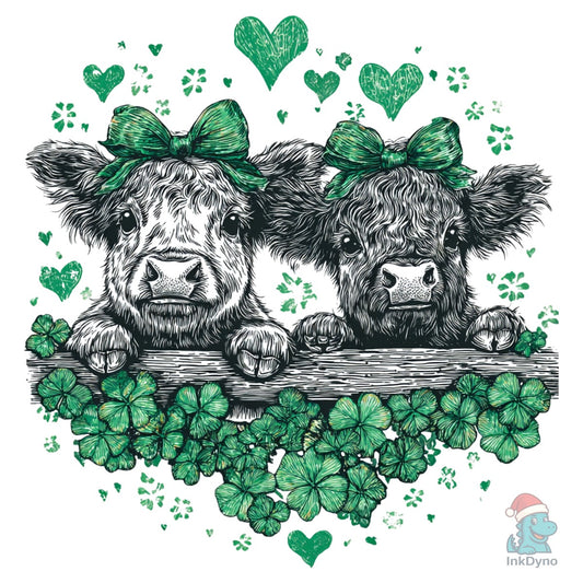 Funny Highland Cow St. Patrick's Day - DTF Transfer