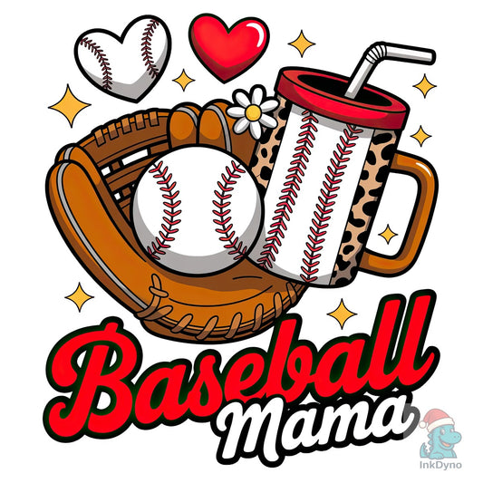 Baseball Mama Leopard Sublimation Design - DTF Transfer