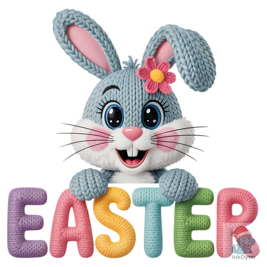 Cute Knitted Bunny Easter Design - DTF Transfer