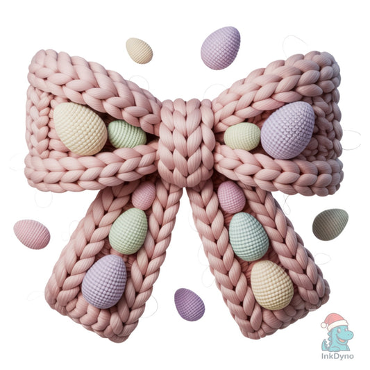 Easter Bunny Bow Crochet Embroidery - DTF Transfer