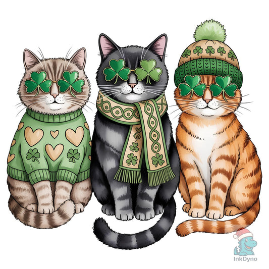 St. Patrick's Day Cats Lucky - DTF Transfer