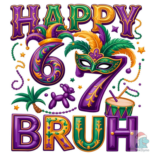 Happy 67th Birthday Mardi Gras - DTF Transfer