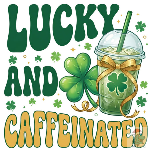 St Patrick's Day Lucky and Caffeinated - DTF Transfer