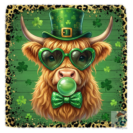 T Patrick's Day Highland Cow Sublimation - DTF Transfer