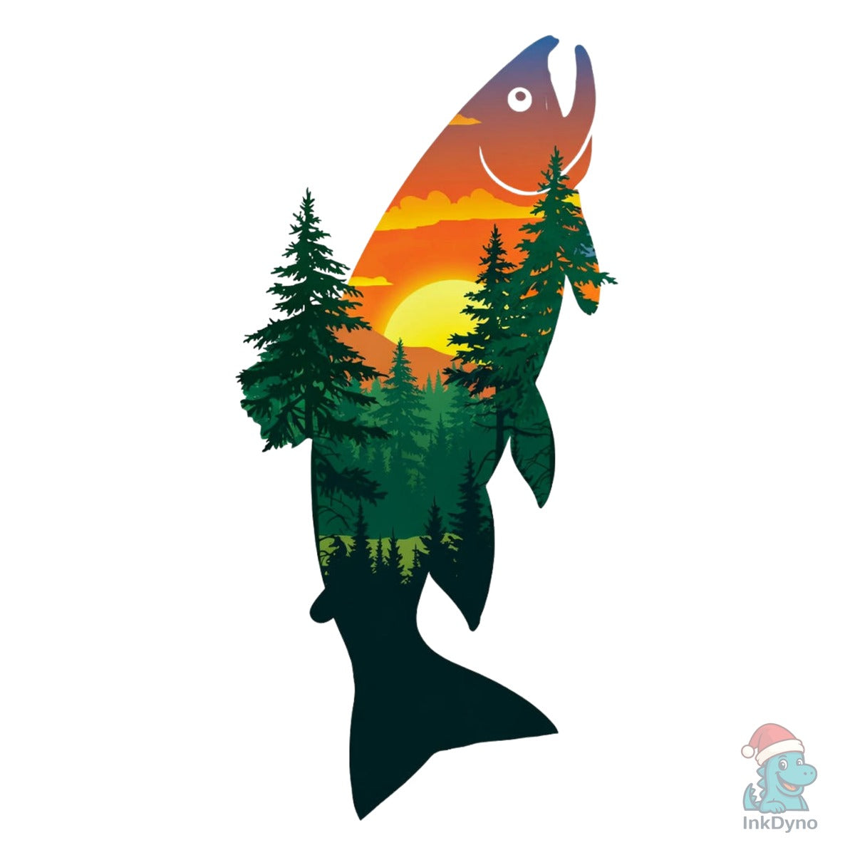 Sunset Trout Double Exposure Fish