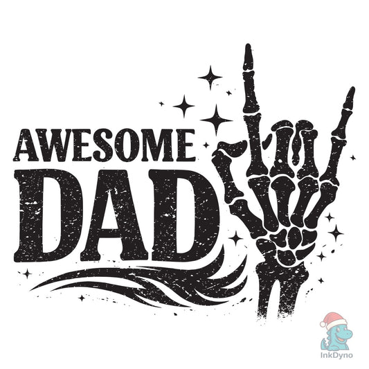 Awesome Dad Rock Hand Gesture Dad - DTF Transfer