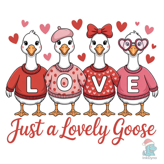 Funny Valentine Goose Cute Lovely - DTF Transfer
