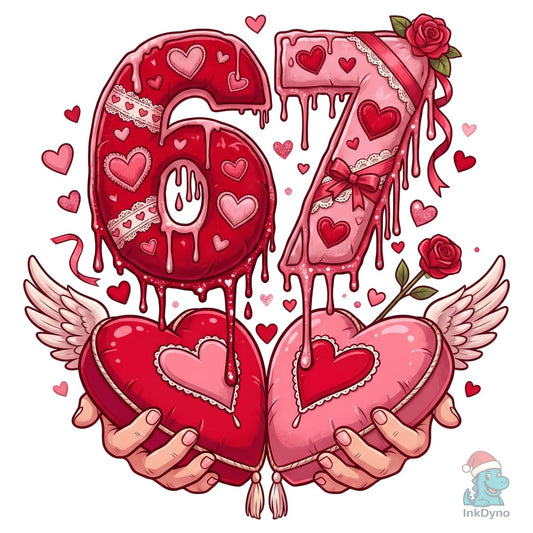 Six Seven Valentine Love Hearts 67 - DTF Transfer