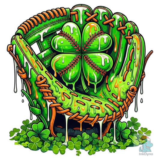 St Patrick's Day Shamrock Baseball Glove - DTF Transfer