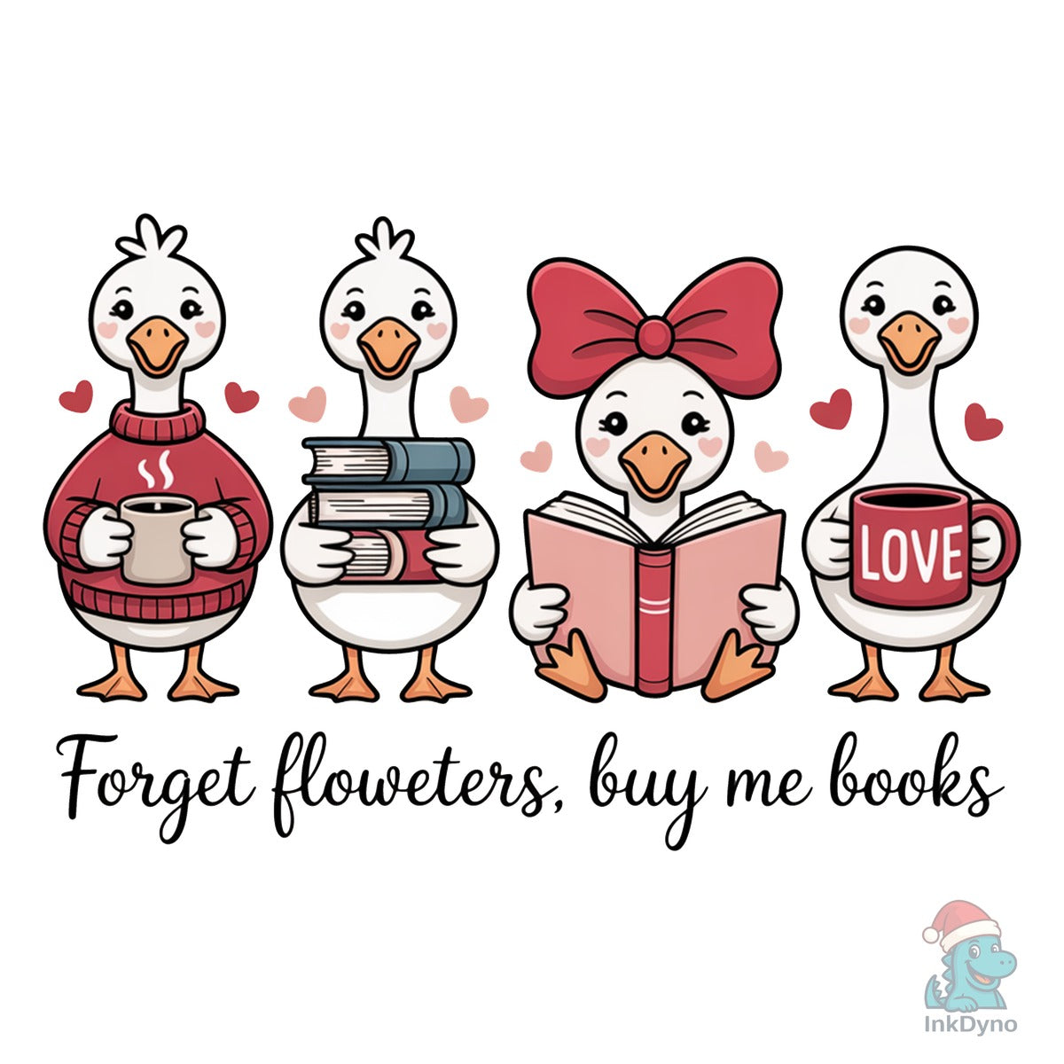 Goose Book Lover Goose Valentine