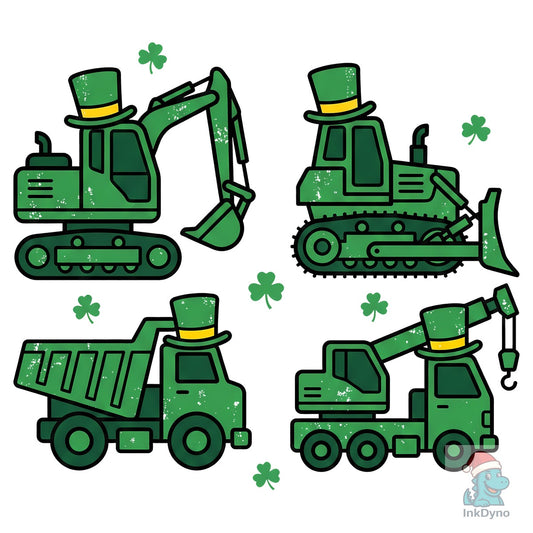 St Patrick's Day Construction Vehicles - DTF Transfer