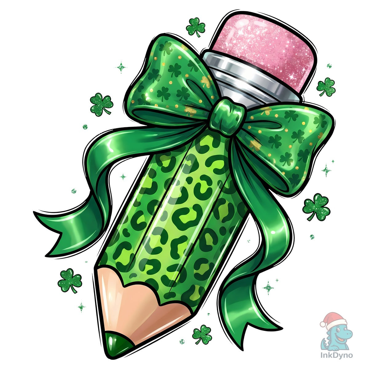 St Patrick's Day Glitter Pencil BOW