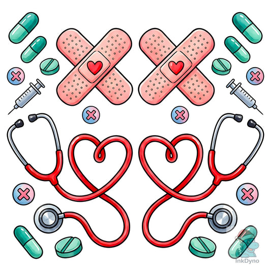Valentine Nurse Stethoscope XOXO - DTF Transfer