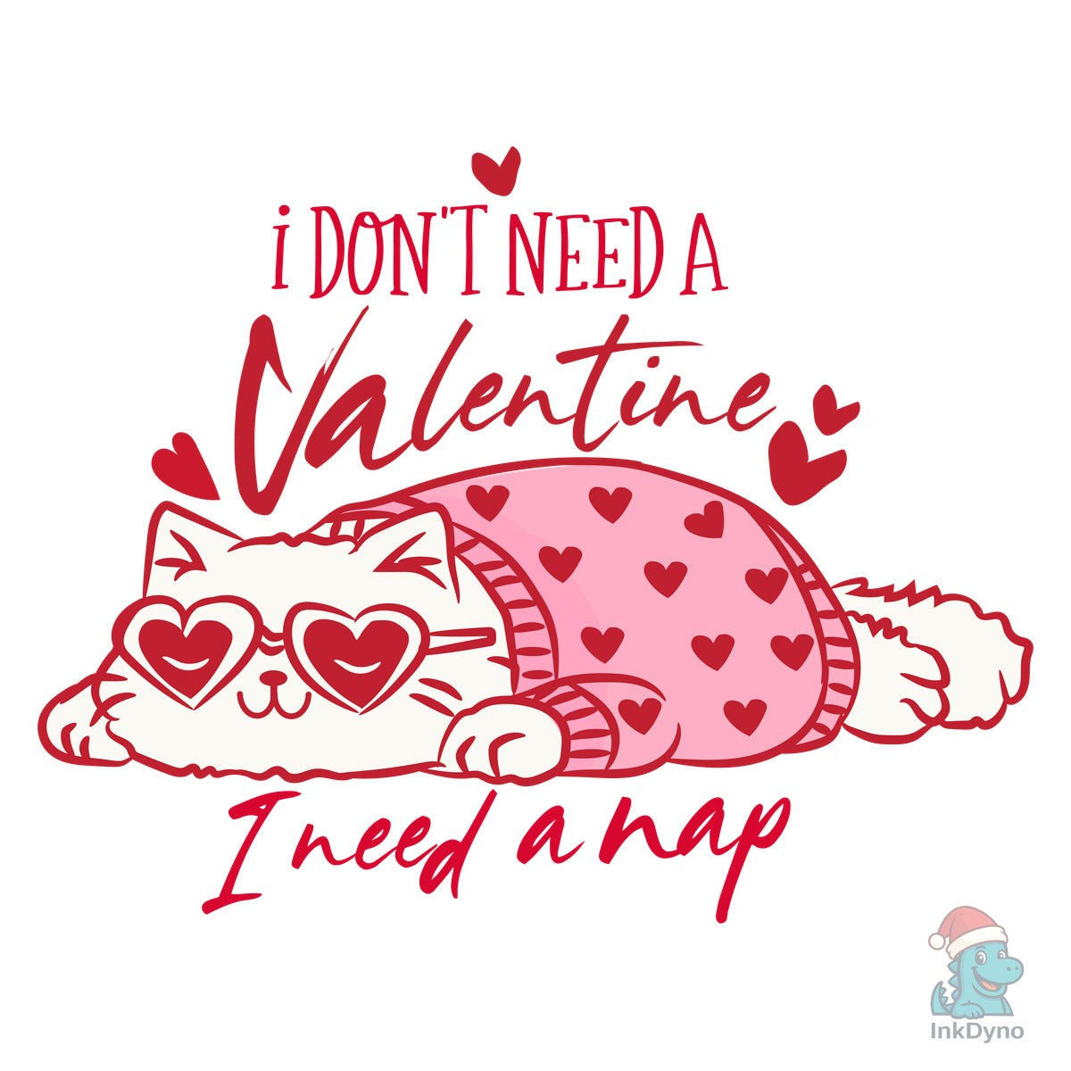 Anti Funny Lazy Cat Valentine's Day