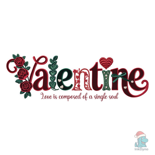 Vintage Rose Valentine Faux Embroidery - DTF Transfer