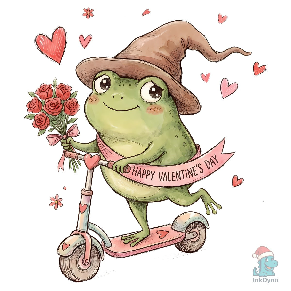 Cute Frog Valentine Scooter Sublimation