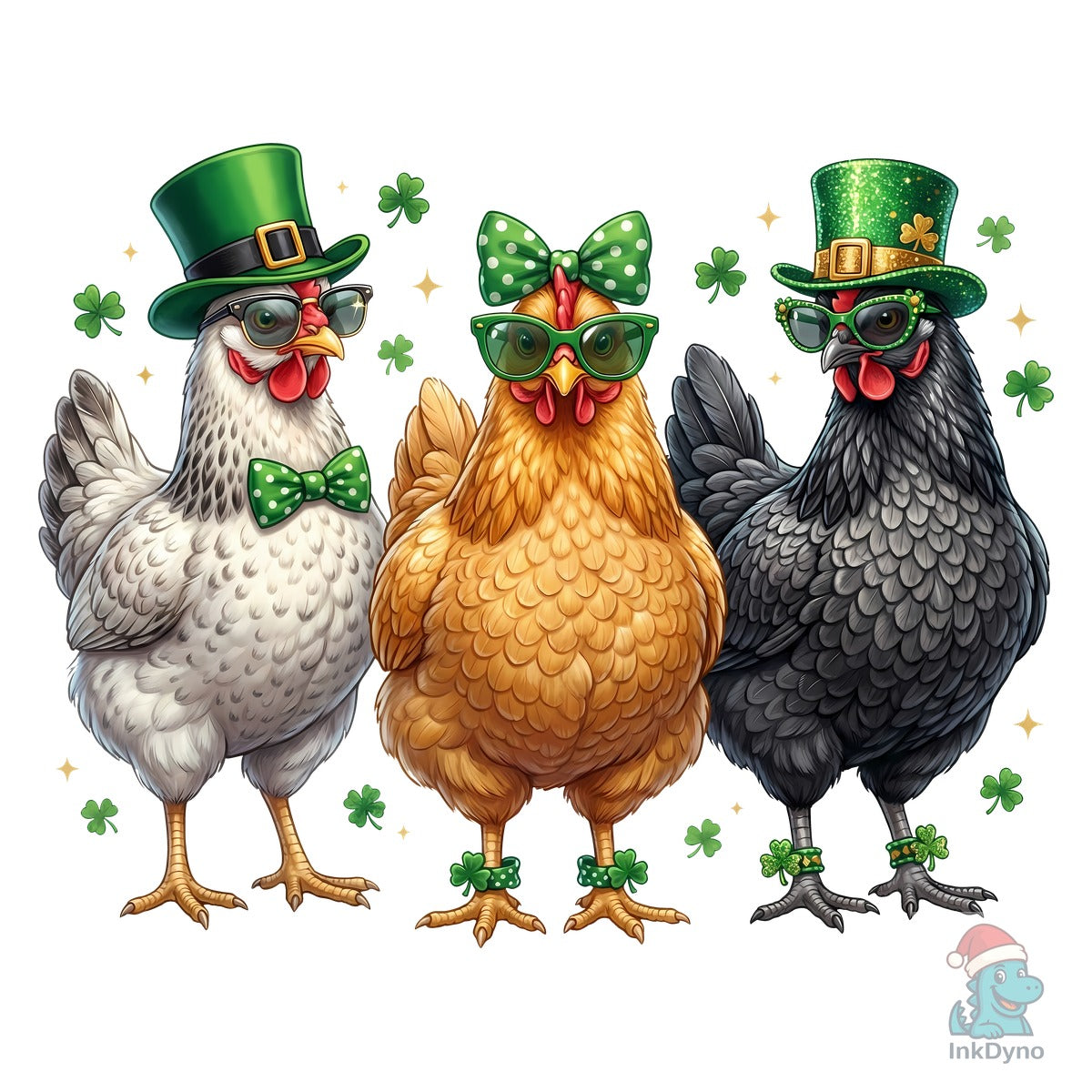 Funny St Patrick's Day Chickens