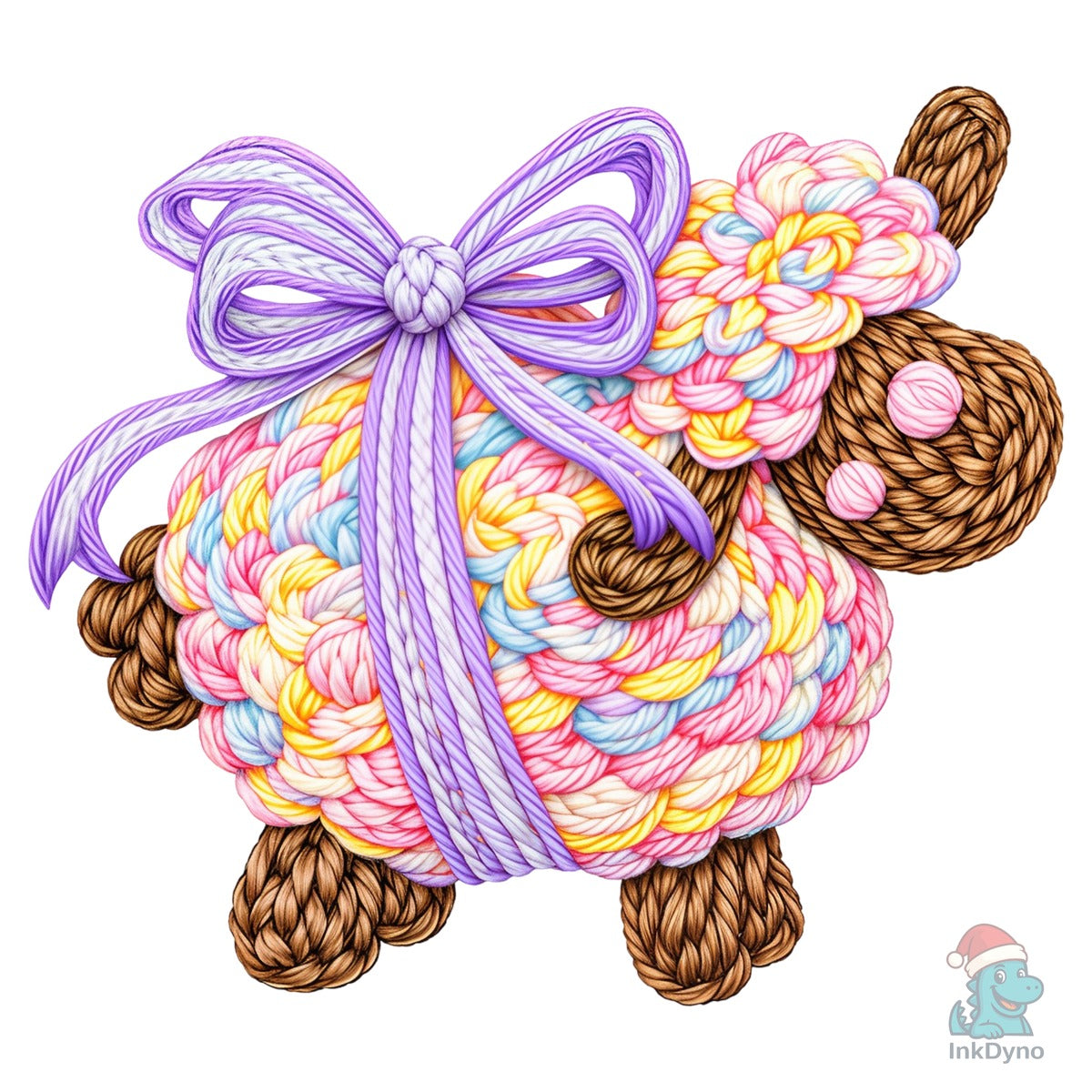 Faux Crochet Brushstroke Easter Lamb