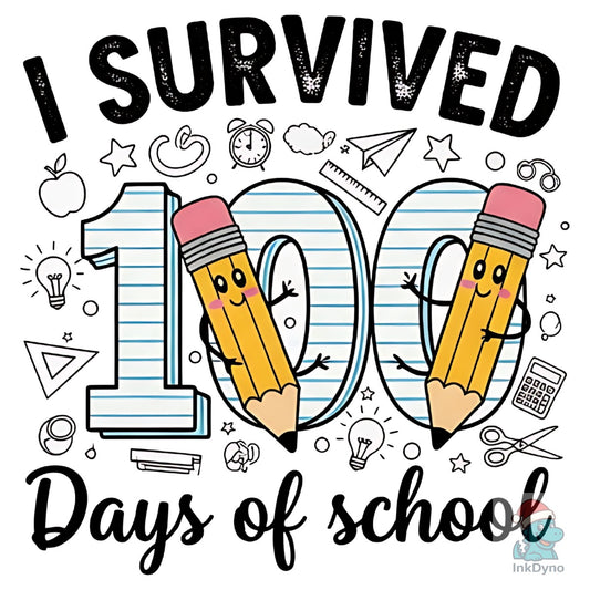 I Survived 100 Days School - DTF Transfer