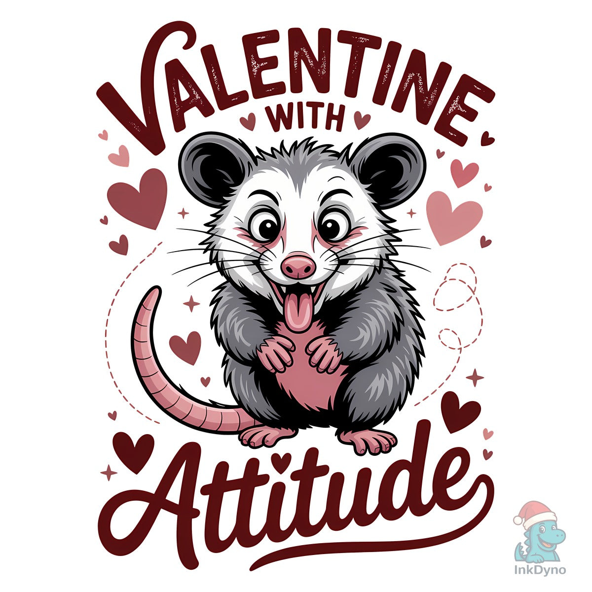 Valentine with Attitude Possum Shirt
