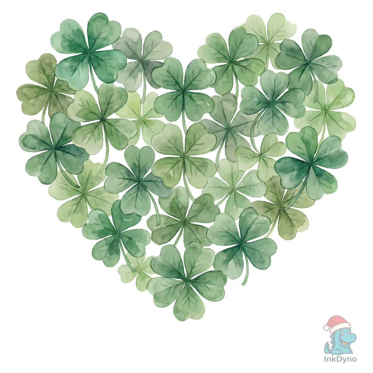 Watercolor Shamrock Heart