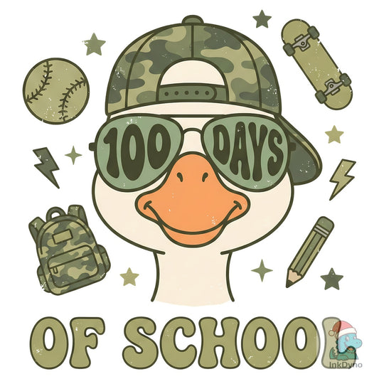 100 Days of School Camouflage Goose - DTF Transfer