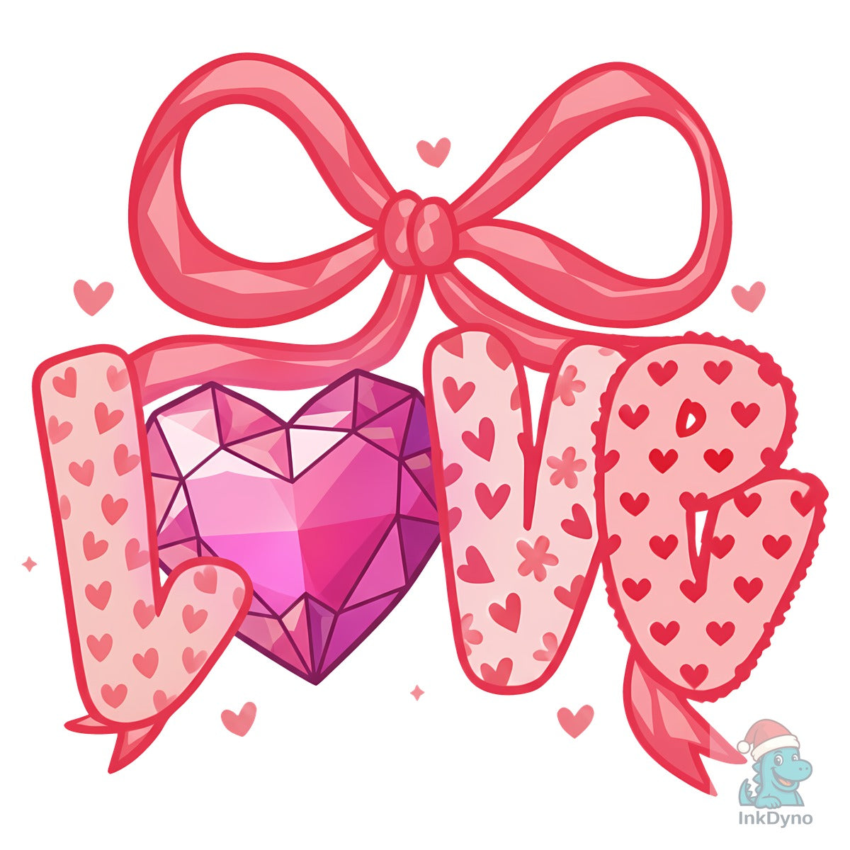 Cute Valentine Love & Crystal Heart