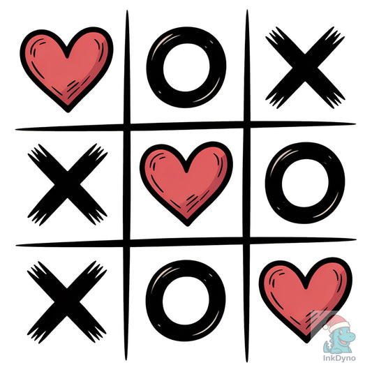 Valentine Tic Tac Toe Heart Game - DTF Transfer