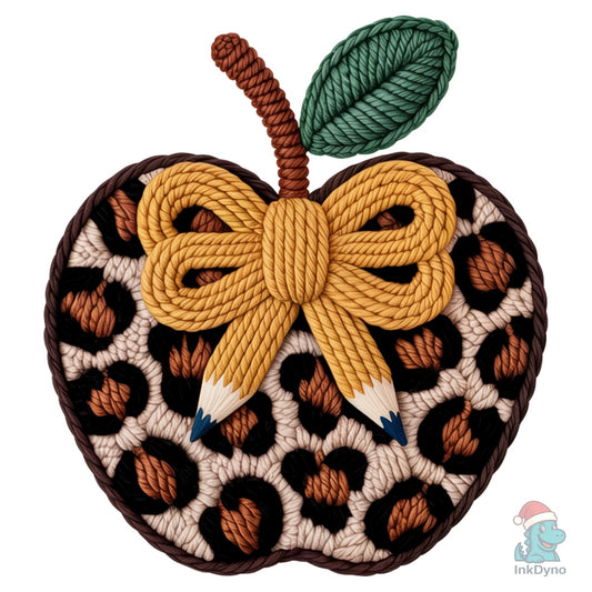 Leopard Apple Teacher - DTF Transfer