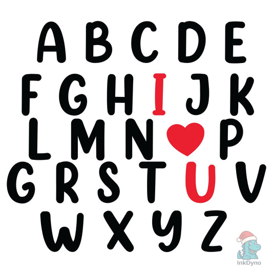 Valentine Alphabet I Love You - DTF Transfer