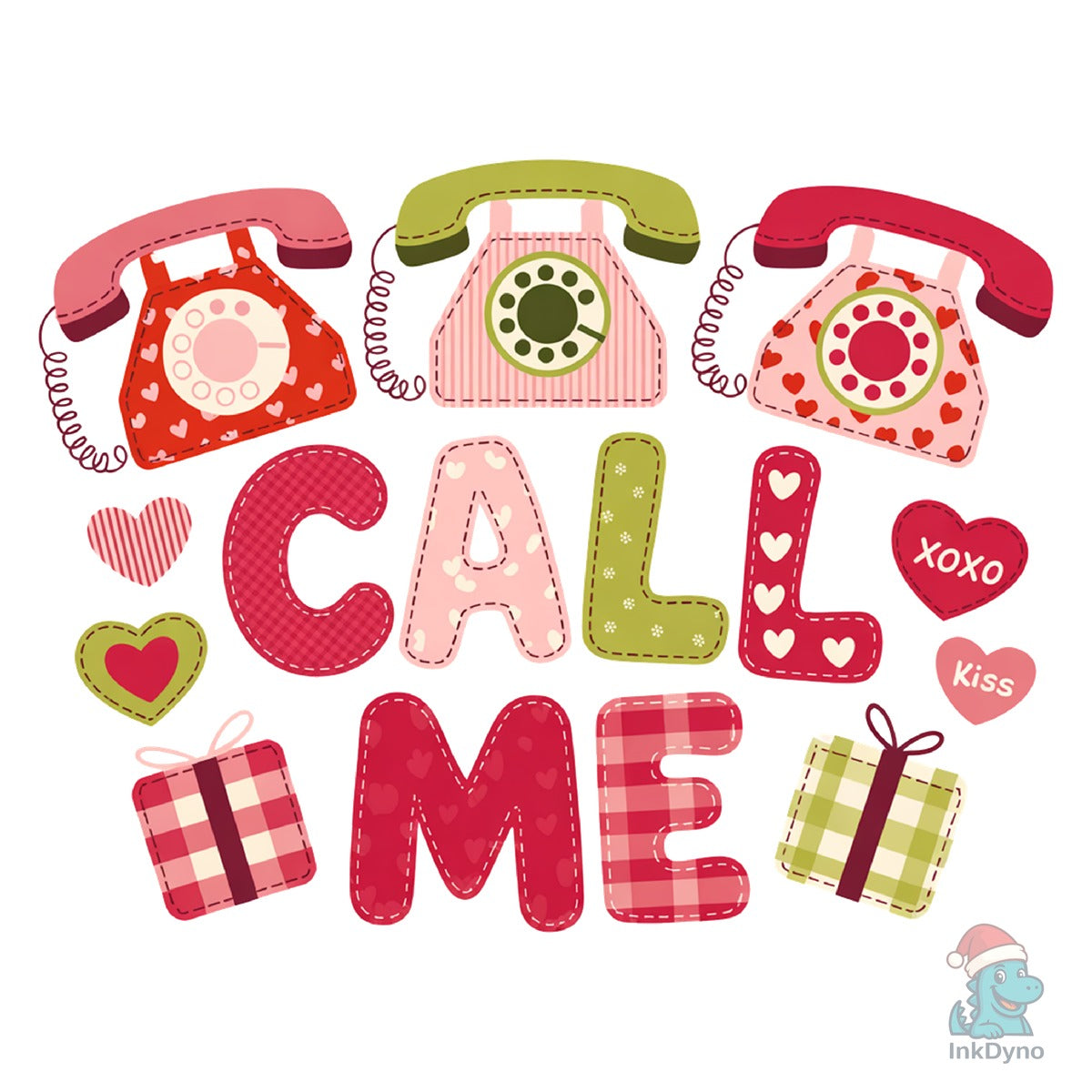 Call Me Valentine Retro Phone Love.