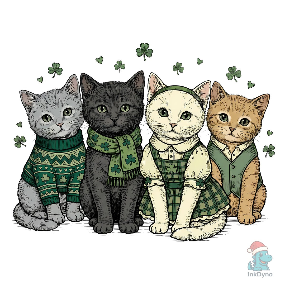 Cute St Patrick's Day Cats Sublimation