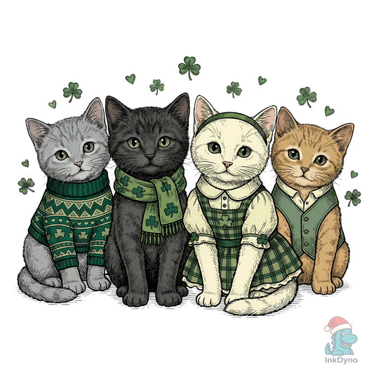 Cute St Patrick's Day Cats Sublimation - DTF Transfer