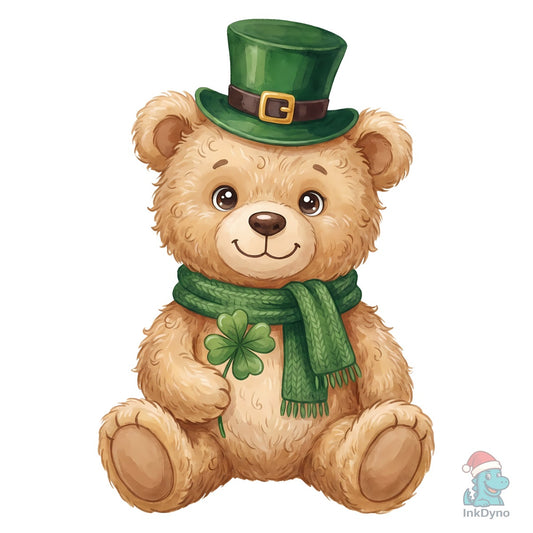 Cute St Patrick's Day Teddy Bear - DTF Transfer