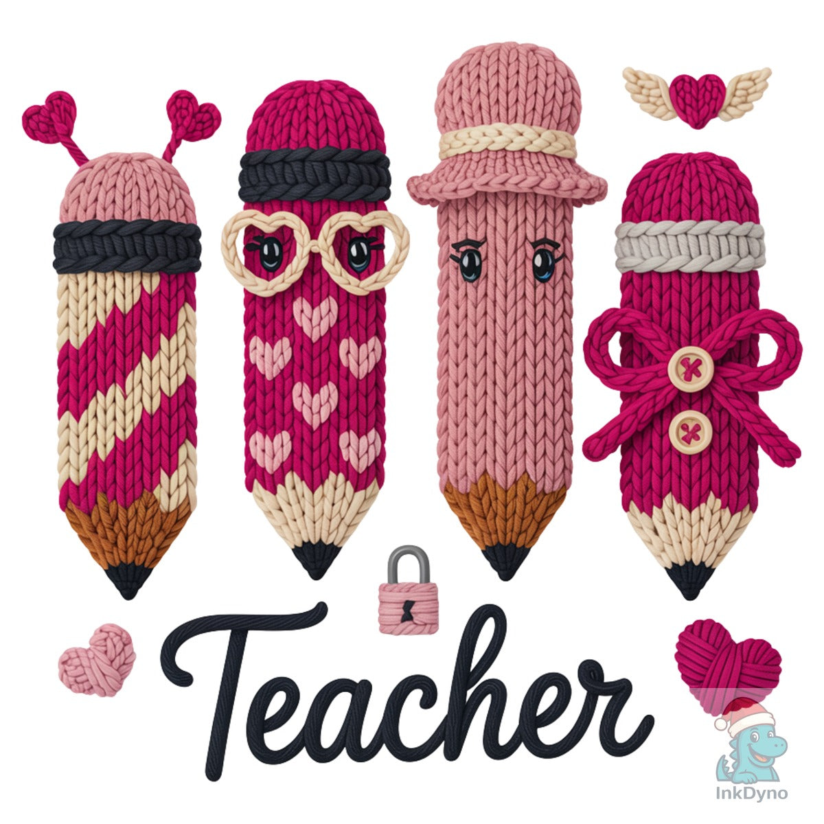 Teacher Pencils Hearts